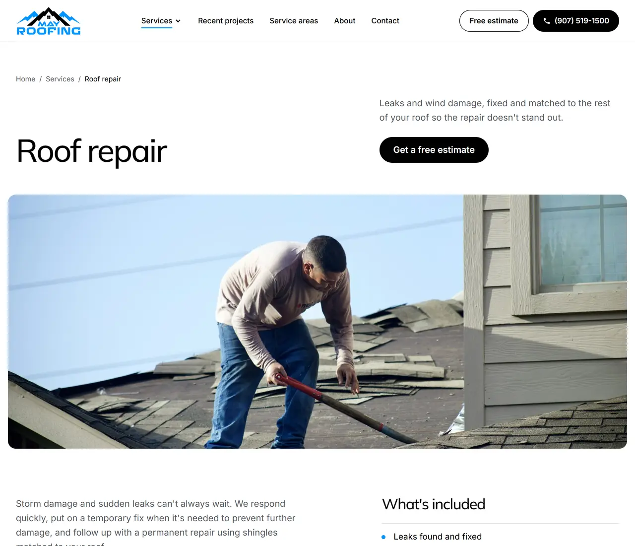 The roof repair page