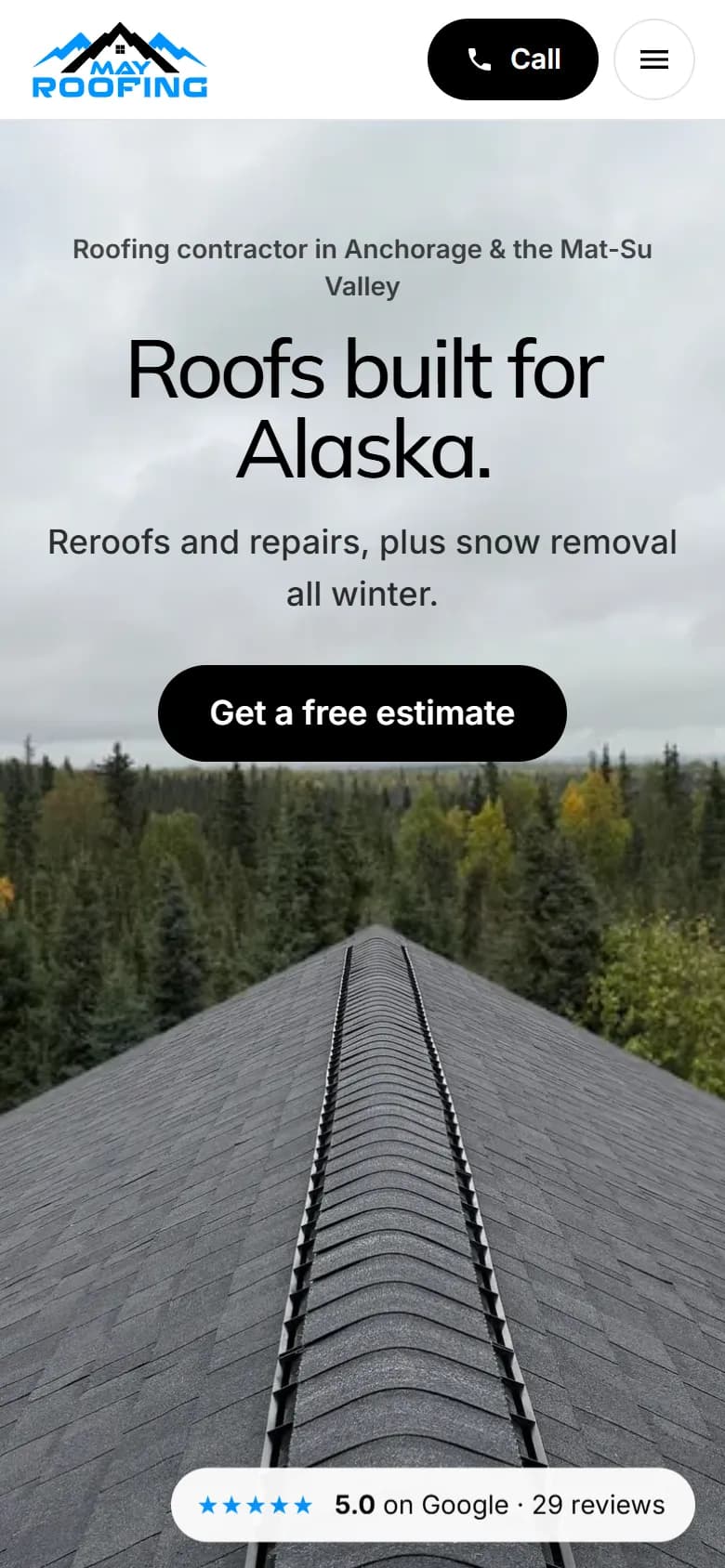 The new home page on an iPhone