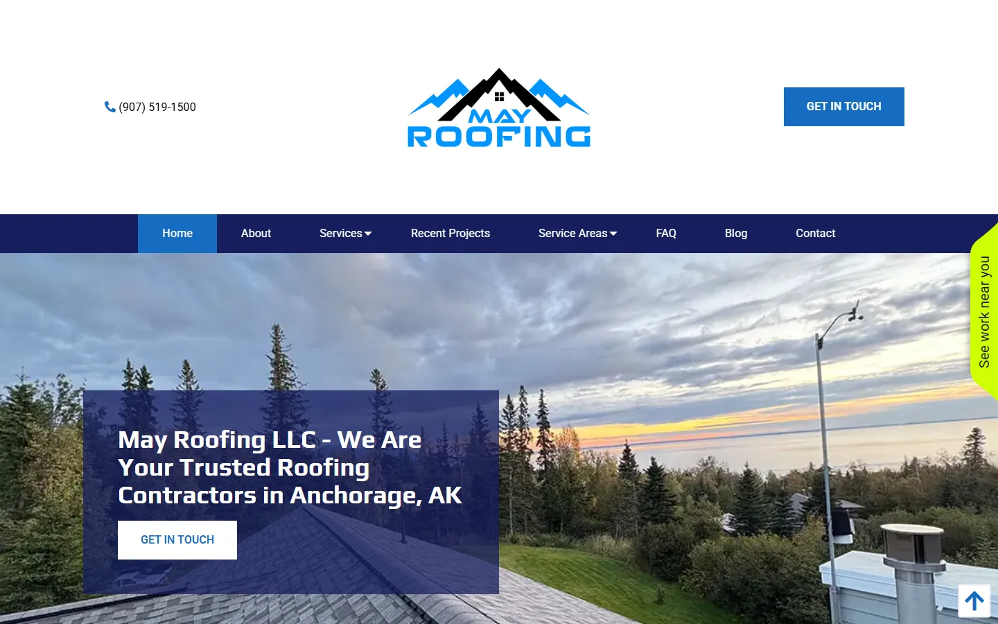 May Roofing's old home page